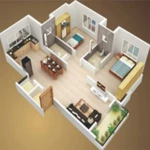 3d house plan designs android application logo